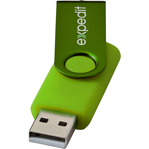 Rotate Metallic USB-Stick , limone MB , 2 GB , Kunststoff, Aluminium MB , 5,80cm x 1,90cm x 1,00cm (Länge x Höhe x Breite), Bild 2