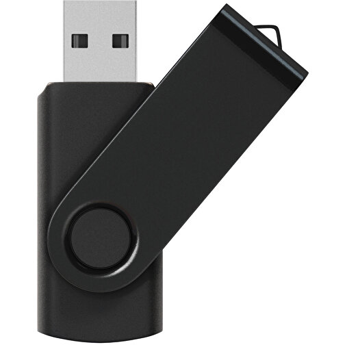 Rotate Metallic USB-Stick , schwarz MB , 4 GB , Kunststoff, Aluminium MB , 5,80cm x 1,90cm x 1,00cm (Länge x Höhe x Breite), Bild 1