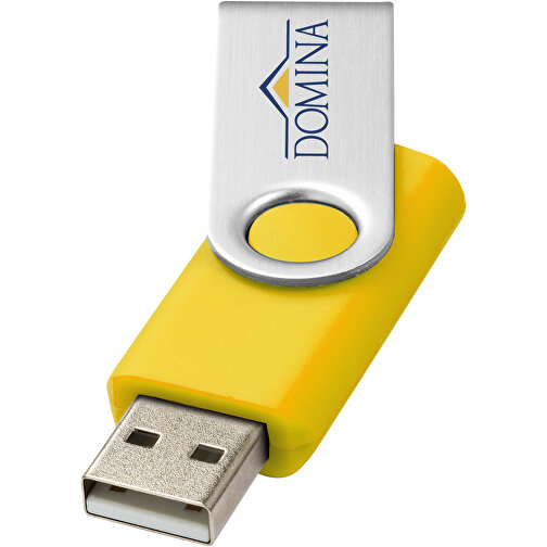 Rotate USB-Stick , gelb MB , 32 GB , Kunststoff, Aluminium MB , 5,80cm x 1,90cm x 1,00cm (Länge x Höhe x Breite), Bild 2