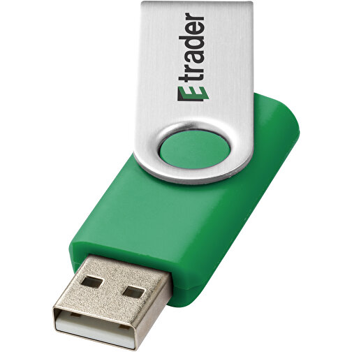 Rotate USB-Stick , grün MB , 1 GB , Kunststoff, Aluminium MB , 5,80cm x 1,90cm x 1,00cm (Länge x Höhe x Breite), Bild 2