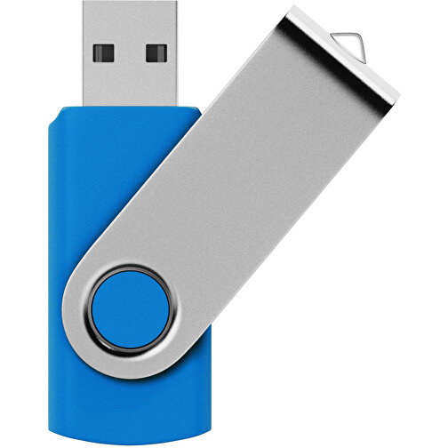 Rotate USB-Stick , mittelblau MB , 16 GB , Kunststoff, Aluminium MB , 5,80cm x 1,90cm x 1,00cm (Länge x Höhe x Breite), Bild 1