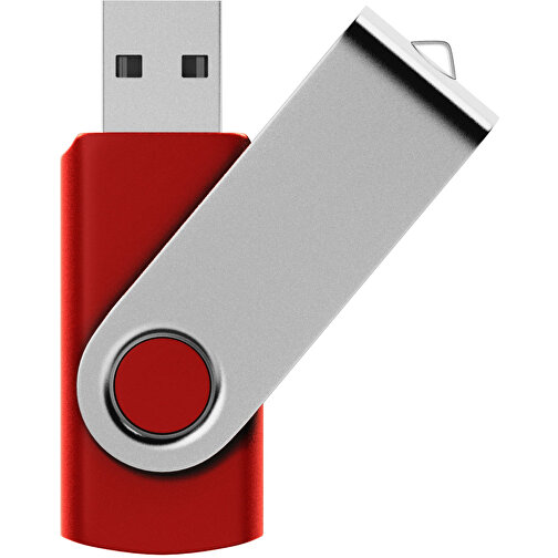 Rotate USB-Stick , rot MB , 8 GB , Kunststoff, Aluminium MB , 5,80cm x 1,90cm x 1,00cm (Länge x Höhe x Breite), Bild 1