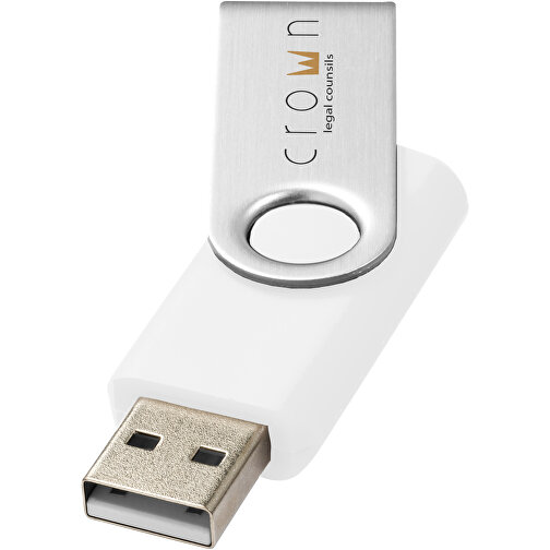 Rotate USB-Stick , weiss MB , 16 GB , Kunststoff, Aluminium MB , 5,80cm x 1,90cm x 1,00cm (Länge x Höhe x Breite), Bild 2