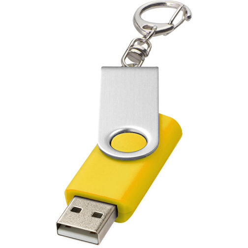 Rotate Mit Schlüsselanhänger USB-Stick , gelb MB , 8 GB , Kunststoff, Aluminium MB , 5,80cm x 1,90cm x 1,00cm (Länge x Höhe x Breite), Bild 1