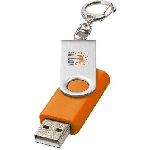 Rotate Mit Schlüsselanhänger USB-Stick , orange MB , 2 GB , Kunststoff, Aluminium MB , 5,80cm x 1,90cm x 1,00cm (Länge x Höhe x Breite), Bild 2