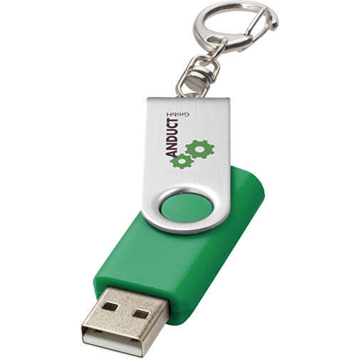 Rotate Mit Schlüsselanhänger USB-Stick , grün MB , 32 GB , Kunststoff, Aluminium MB , 5,80cm x 1,90cm x 1,00cm (Länge x Höhe x Breite), Bild 2