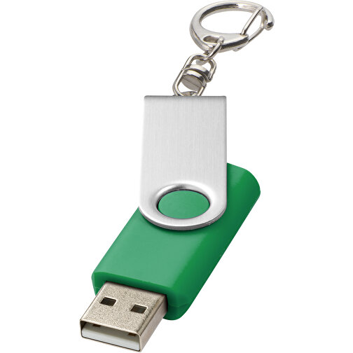 Rotate Mit Schlüsselanhänger USB-Stick , grün MB , 8 GB , Kunststoff, Aluminium MB , 5,80cm x 1,90cm x 1,00cm (Länge x Höhe x Breite), Bild 1