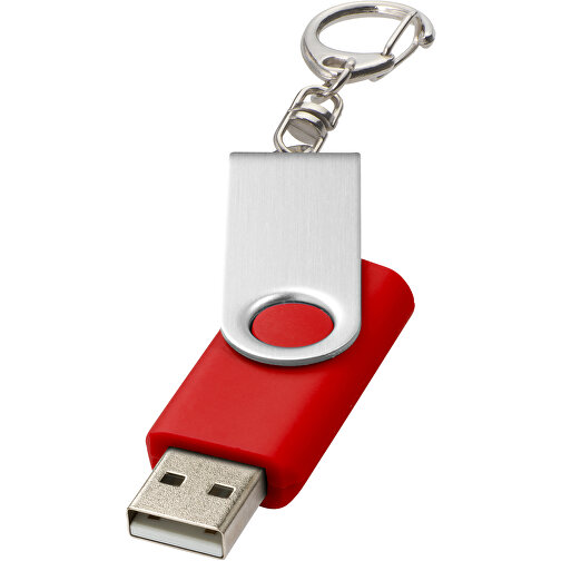 Rotate Mit Schlüsselanhänger USB-Stick , mittelrot MB , 8 GB , Kunststoff, Aluminium MB , 5,80cm x 1,90cm x 1,00cm (Länge x Höhe x Breite), Bild 1