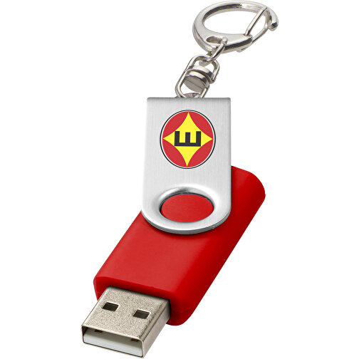 Rotate Mit Schlüsselanhänger USB-Stick , mittelrot MB , 8 GB , Kunststoff, Aluminium MB , 5,80cm x 1,90cm x 1,00cm (Länge x Höhe x Breite), Bild 2