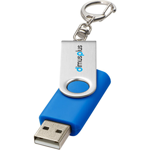 Rotate Mit Schlüsselanhänger USB-Stick , mittelblau MB , 8 GB , Kunststoff, Aluminium MB , 5,80cm x 1,90cm x 1,00cm (Länge x Höhe x Breite), Bild 2