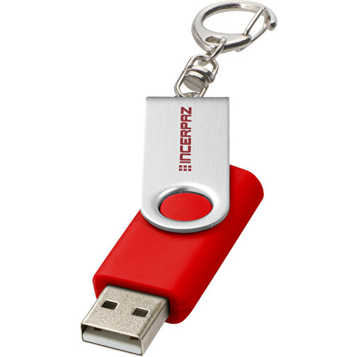 Rotate Mit Schlüsselanhänger USB-Stick , hellrot MB , 4 GB , Kunststoff, Aluminium MB , 5,80cm x 1,90cm x 1,00cm (Länge x Höhe x Breite), Bild 2