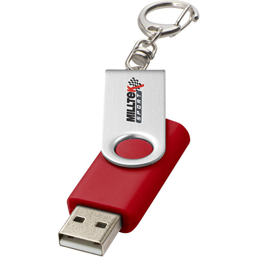 Rotate Mit Schlüsselanhänger USB-Stick , rot MB , 32 GB , Kunststoff, Aluminium MB , 5,80cm x 1,90cm x 1,00cm (Länge x Höhe x Breite), Bild 2