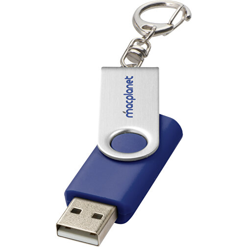 Rotate Mit Schlüsselanhänger USB-Stick , blau MB , 1 GB , Kunststoff, Aluminium MB , 5,80cm x 1,90cm x 1,00cm (Länge x Höhe x Breite), Bild 2