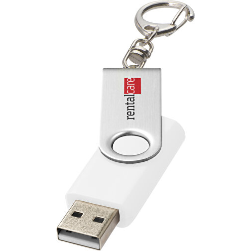 Rotate Mit Schlüsselanhänger USB-Stick , weiss MB , 16 GB , Kunststoff, Aluminium MB , 5,80cm x 1,90cm x 1,00cm (Länge x Höhe x Breite), Bild 2