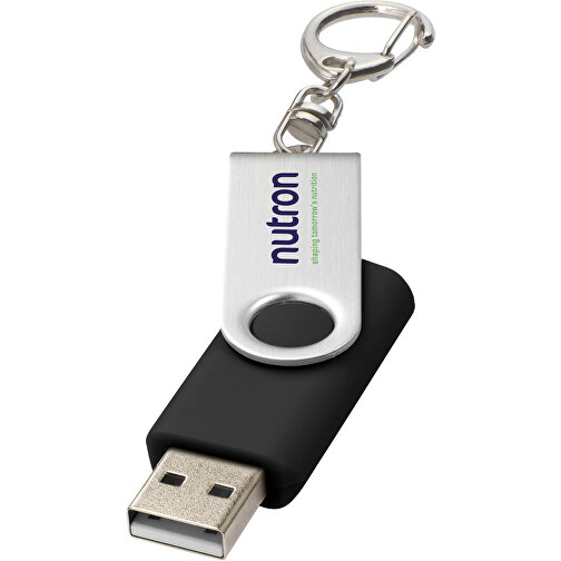 Rotate Mit Schlüsselanhänger USB-Stick , schwarz MB , 16 GB , Kunststoff, Aluminium MB , 5,80cm x 1,90cm x 1,00cm (Länge x Höhe x Breite), Bild 2