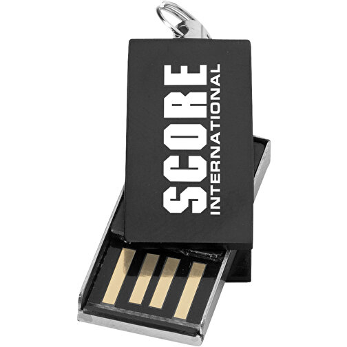 Mini Rotate USB-Stick , schwarz MB , 4 GB , Aluminium MB , 3,30cm x 1,60cm x 0,60cm (Länge x Höhe x Breite), Bild 2