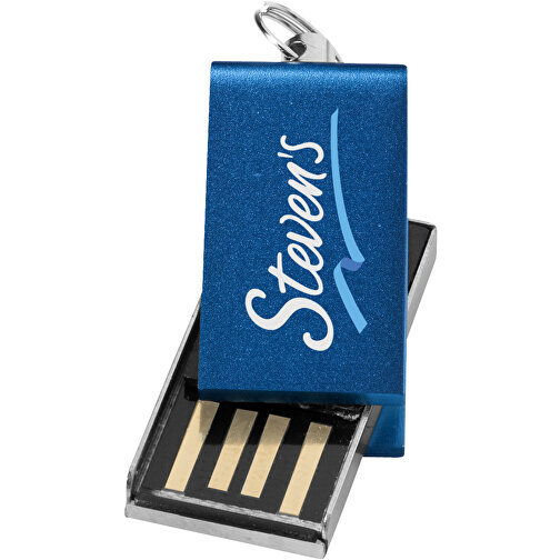 Mini Rotate USB-Stick , blau MB , 32 GB , Aluminium MB , 3,30cm x 1,60cm x 0,60cm (Länge x Höhe x Breite), Bild 2