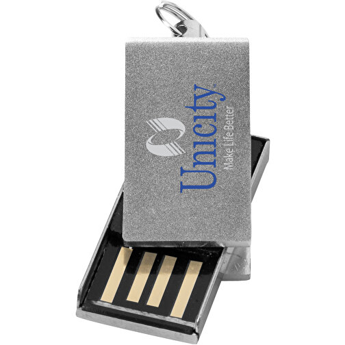 Mini Rotate USB-Stick , silber MB , 8 GB , Aluminium MB , 3,30cm x 1,60cm x 0,60cm (Länge x Höhe x Breite), Bild 2