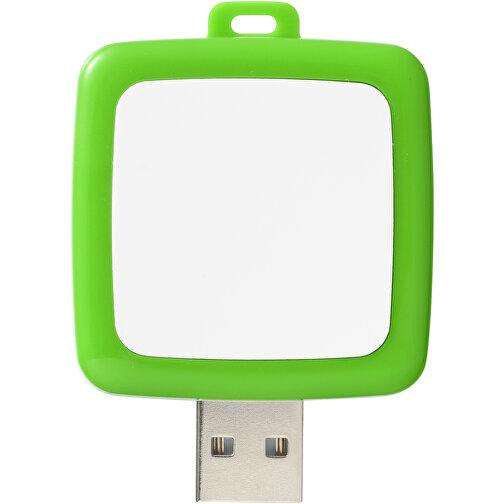 Rotating Square USB-Stick , grün MB , 2 GB , Kunststoff MB , 4,40cm x 4,00cm x 1,00cm (Länge x Höhe x Breite), Bild 3
