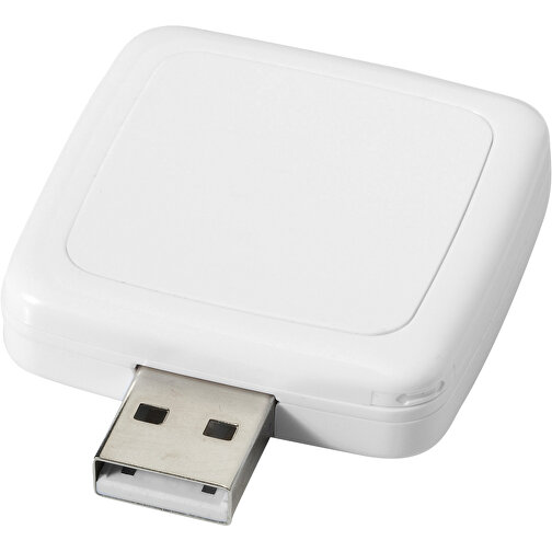 Rotating Square USB-Stick , weiß MB , 16 GB , Kunststoff MB , 4,40cm x 4,00cm x 1,00cm (Länge x Höhe x Breite), Bild 1