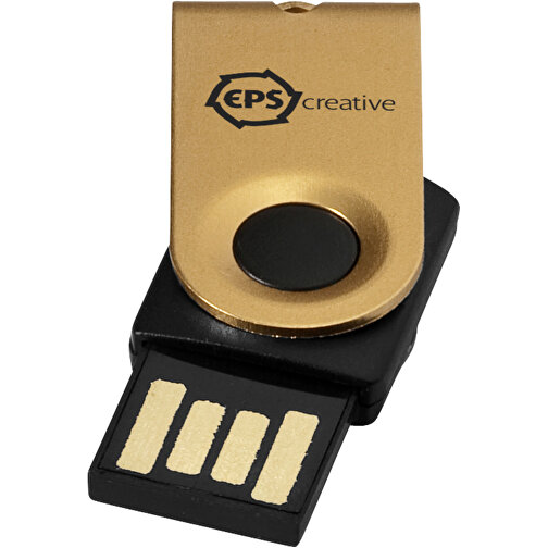 Mini USB-Stick , gold MB , 16 GB , Aluminium MB , 3,20cm x 1,60cm x 1,40cm (Länge x Höhe x Breite), Bild 2