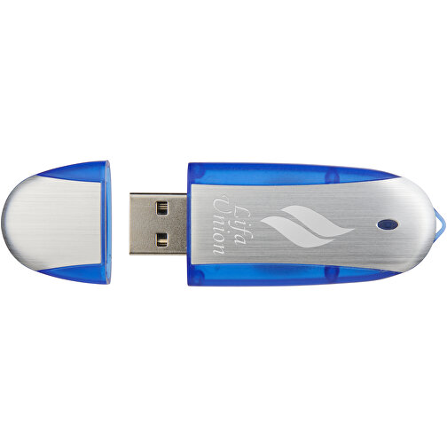 Memo USB-Stick , dunkelblau / silber MB , 16 GB , Kunststoff, Aluminium MB , 6,00cm x 2,40cm x 1,20cm (Länge x Höhe x Breite), Bild 2