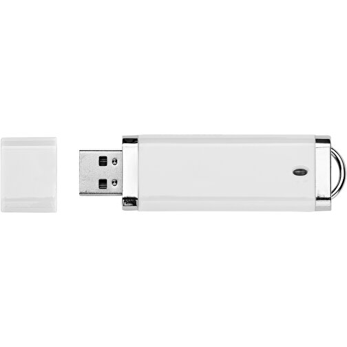 Flat USB-Stick , weiss MB , 8 GB , Kunststoff MB , 7,40cm x 2,10cm x 0,70cm (Länge x Höhe x Breite), Bild 3