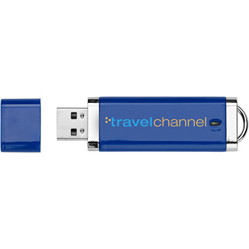 Flat USB-Stick , blau MB , 16 GB , Kunststoff MB , 7,40cm x 2,10cm x 0,70cm (Länge x Höhe x Breite), Bild 2