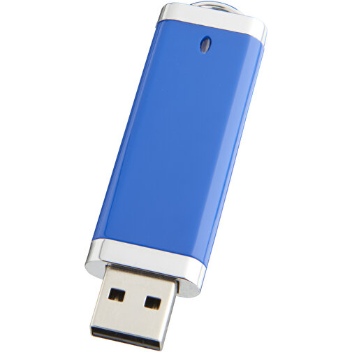 Flat USB-Stick , blau MB , 2 GB , Kunststoff MB , 7,40cm x 2,10cm x 0,70cm (Länge x Höhe x Breite), Bild 1