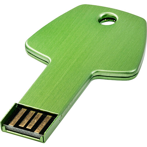USB-Stick Schlüssel , grün MB , 16 GB , Aluminium MB , 5,70cm x 3,20cm x 0,30cm (Länge x Höhe x Breite), Bild 1