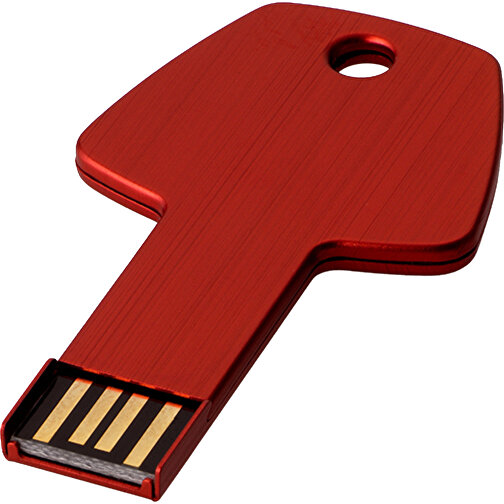 USB-Stick Schlüssel , rot MB , 4 GB , Aluminium MB , 5,70cm x 3,20cm x 0,30cm (Länge x Höhe x Breite), Bild 1