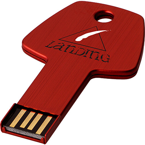 USB-Stick Schlüssel , rot MB , 1 GB , Aluminium MB , 5,70cm x 3,20cm x 0,30cm (Länge x Höhe x Breite), Bild 2