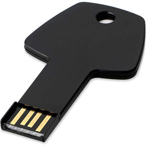 USB-Stick Schlüssel , schwarz MB , 16 GB , Aluminium MB , 5,70cm x 3,20cm x 0,30cm (Länge x Höhe x Breite), Bild 1