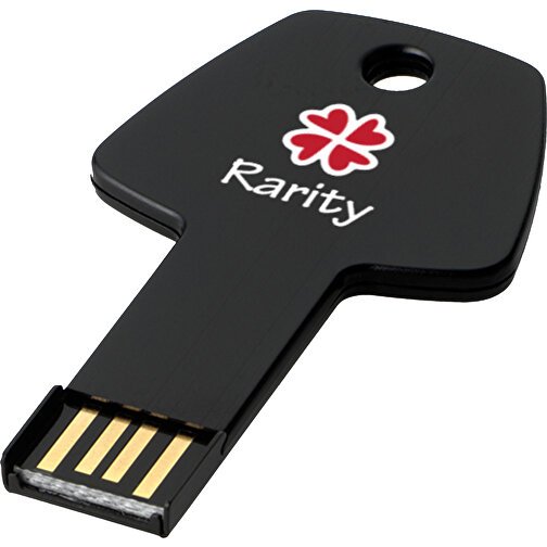 USB-Stick Schlüssel , schwarz MB , 16 GB , Aluminium MB , 5,70cm x 3,20cm x 0,30cm (Länge x Höhe x Breite), Bild 2