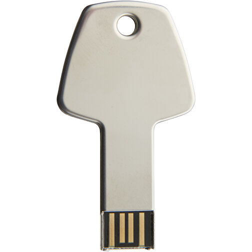 USB-Stick Schlüssel , silber MB , 8 GB , Aluminium MB , 5,70cm x 3,20cm x 0,30cm (Länge x Höhe x Breite), Bild 2