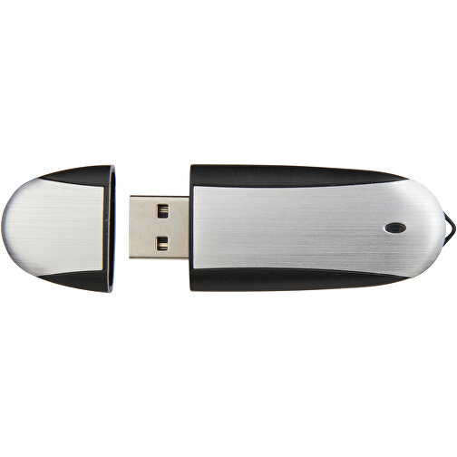 Memo USB-Stick , schwarz / silber MB , 16 GB , Kunststoff, Aluminium MB , 6,00cm x 2,40cm x 1,20cm (Länge x Höhe x Breite), Bild 5