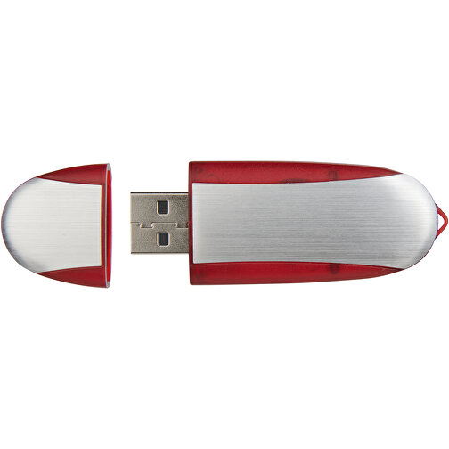 Memo USB-Stick , rot / silber MB , 32 GB , Kunststoff, Aluminium MB , 6,00cm x 2,40cm x 1,20cm (Länge x Höhe x Breite), Bild 6