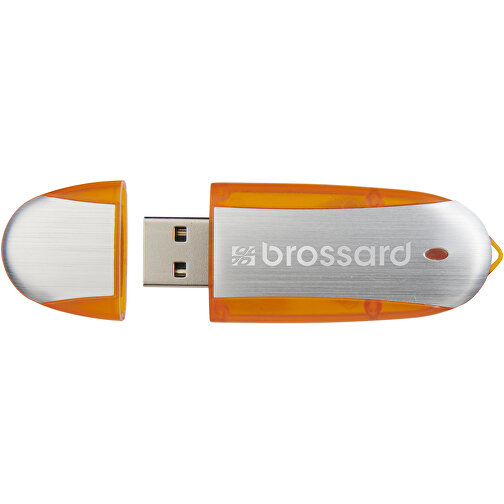 Memo USB-Stick , orange / silber MB , 32 GB , Kunststoff, Aluminium MB , 6,00cm x 2,40cm x 1,20cm (Länge x Höhe x Breite), Bild 2