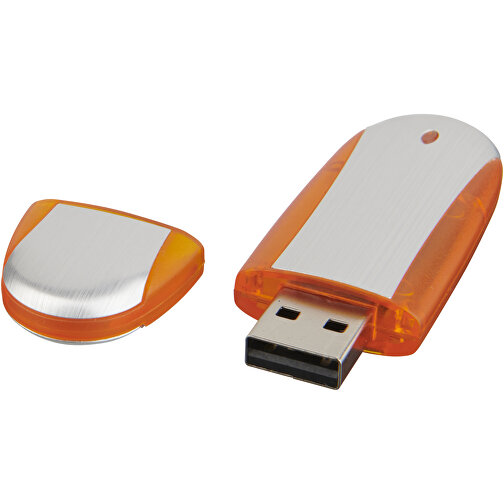 Memo USB-Stick , orange / silber MB , 16 GB , Kunststoff, Aluminium MB , 6,00cm x 2,40cm x 1,20cm (Länge x Höhe x Breite), Bild 1