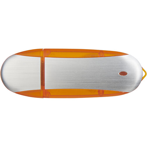 Memo USB-Stick , orange / silber MB , 8 GB , Kunststoff, Aluminium MB , 6,00cm x 2,40cm x 1,20cm (Länge x Höhe x Breite), Bild 3