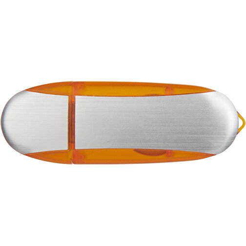 Memo USB-Stick , orange / silber MB , 8 GB , Kunststoff, Aluminium MB , 6,00cm x 2,40cm x 1,20cm (Länge x Höhe x Breite), Bild 4