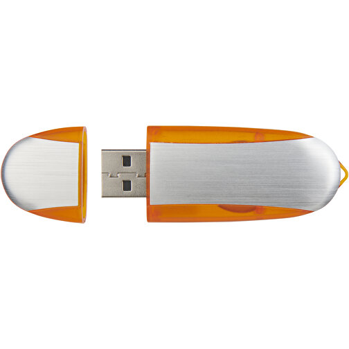 Memo USB-Stick , orange / silber MB , 8 GB , Kunststoff, Aluminium MB , 6,00cm x 2,40cm x 1,20cm (Länge x Höhe x Breite), Bild 6