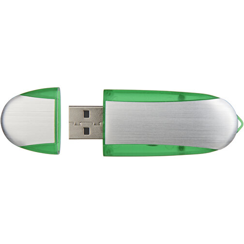 Memo USB-Stick , apfelgrün / silber MB , 16 GB , Kunststoff, Aluminium MB , 6,00cm x 2,40cm x 1,20cm (Länge x Höhe x Breite), Bild 6