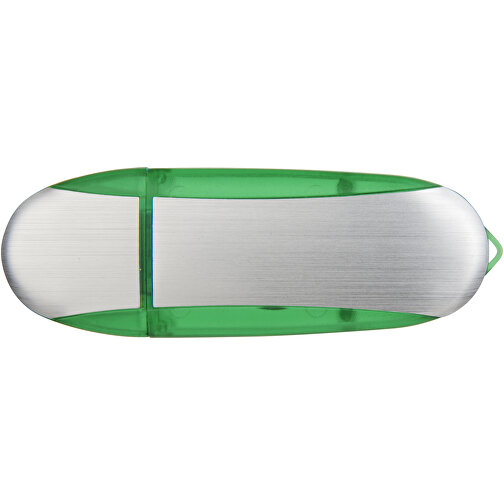 Memo USB-Stick , apfelgrün / silber MB , 4 GB , Kunststoff, Aluminium MB , 6,00cm x 2,40cm x 1,20cm (Länge x Höhe x Breite), Bild 4