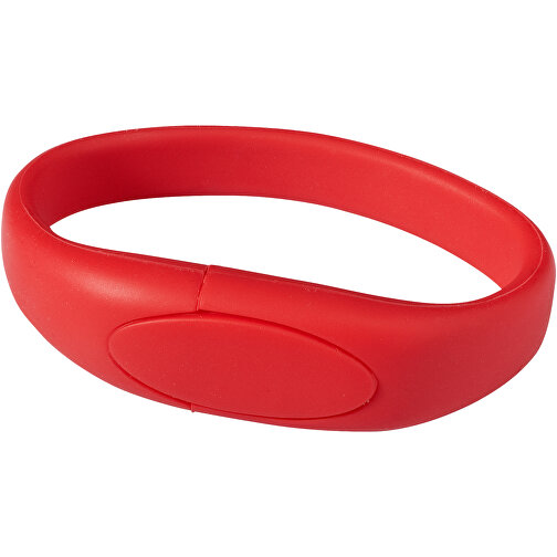 Bracelet USB-Stick , rot MB , 4 GB , Silikon Kunststoff MB , 24,40cm x 2,10cm x 1,10cm (Länge x Höhe x Breite), Bild 1