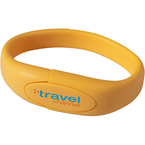 Bracelet USB-Stick , orange MB , 2 GB , Silikon Kunststoff MB , 24,40cm x 2,10cm x 1,10cm (Länge x Höhe x Breite), Bild 2
