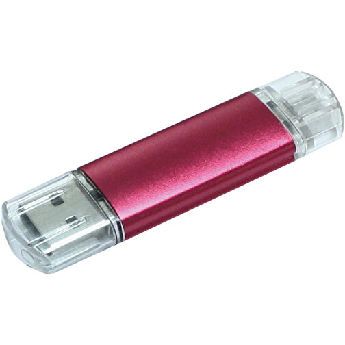 Silicon Valley On-the-Go USB-Stick , rot MB , 8 GB , Aluminium MB , 6,90cm x 1,80cm x 0,70cm (Länge x Höhe x Breite), Bild 1
