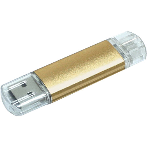 Silicon Valley On-the-Go USB-Stick , gold MB , 4 GB , Aluminium MB , 6,90cm x 1,80cm x 0,70cm (Länge x Höhe x Breite), Bild 1