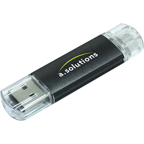 Silicon Valley On-the-Go USB-Stick , schwarz MB , 4 GB , Aluminium MB , 6,90cm x 1,80cm x 0,70cm (Länge x Höhe x Breite), Bild 2
