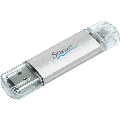Silicon Valley On-the-Go USB-Stick , silber MB , 32 GB , Aluminium MB , 6,90cm x 1,80cm x 0,70cm (Länge x Höhe x Breite), Bild 2